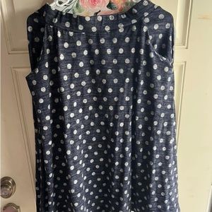 Boutique Navy/White polka dot skirt with pockets.
